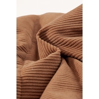 Coffee Corduroy Stand Neck Zipped Puffer Vest - XL thumbnail