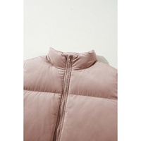 Apricot Pink Full Zipper Quilted Puffer Jacket - XL thumbnail