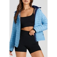 Myosotis Solid Color Quilted Zip-up Puffer Jacket - M thumbnail