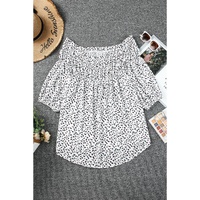 Cheetah Spotted Plus Size Off Shoulder Blouse - 3X thumbnail