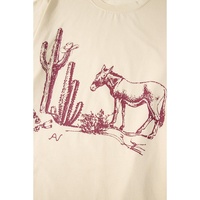 Parchment  Western Burro Cactus Crew Neck Graphic Tee - 1X thumbnail