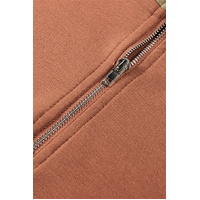 Gold Flame Plus Size Colorblock Exposed Seam Quarter Zip Sweatshirt - 1X thumbnail