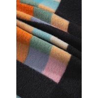 Black Plus Size Checkered Print Sherpa Henley Sweatshirt - 1X thumbnail