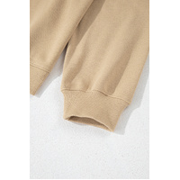 Apricot Solid Crew Neck Drop Shoulder Plus Size Sweatshirt - 4X thumbnail