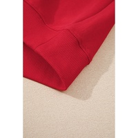 Racing Red Solid Crew Neck Drop Shoulder Plus Size Sweatshirt - 1X thumbnail