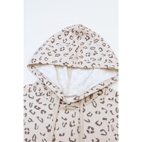 Printed Subtle Slit Plus Size Leopard Hoodie - 5X thumbnail