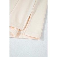 Beige Plus Size Printed Patchwork Sleeve Split Sweatshirt - 3X thumbnail