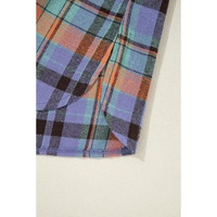 Orange Plus Size Plaid Print Buttoned Shirt - 1X thumbnail