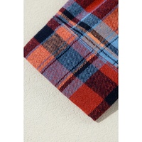Red Plus Size Plaid Print Buttoned Shirt - 4X thumbnail