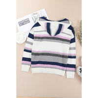 Stripe Plus Size Striped Hooded Knit Sweater - 2X thumbnail