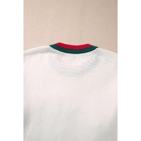 White Tinsel holly jolly Pattern Colorblock Edge Drop Shoulder Plus Size Sweater - 3X thumbnail