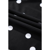 Black Polka Dot Trim V Neck Plus Size Swim Dress - 1X thumbnail