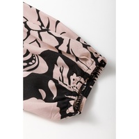 Black Plus Size Floral Printed Puff Sleeve Collared Maxi Dress - 1X thumbnail