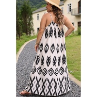 Black Plus Size Western Print Halter Maxi Dress - 3X thumbnail