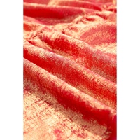 Peach Blossom Metallic Balloon Sleeve Shirt Plus Size Mini Dress - 1X thumbnail