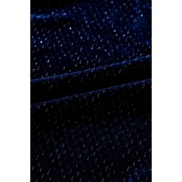 Navy Blue Plus Size Textured Velvet Tiered Button V Neck Dress - 4X thumbnail