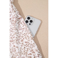White Floral V Neck Ruffled Short Sleeve Plus Size Dress - 3X thumbnail