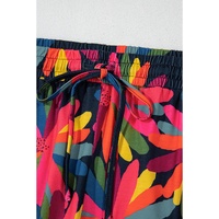 Black Plus Size Printed Long Sleeve and Pants Lounge Set - 3X thumbnail