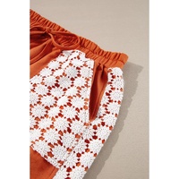 Azura Exchange Gold Flame Plus Size Floral Crochet Patch Drawstring Wide Leg Pants - 3X thumbnail