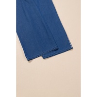 Azura Exchange Sail Blue Washed Denim Chambray Loose Plus Size Pants - 1X thumbnail