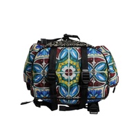 Dolce & Gabbana Men's Multicolor Maiolica Print Nylon Backpack Bag - One Size thumbnail