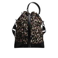 Dolce & Gabbana Men's Multicolor Leopard Cotton Shoulder Bucket Bag - One Size thumbnail