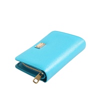 Dolce & Gabbana Women's Light Blue Leather Bifold Continental Clutch Wallet - One Size thumbnail