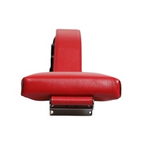 Dolce & Gabbana Men's Red Leather Logo Zip Around Card Holder Wide Strap Wallet (Copy) - One Size thumbnail
