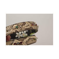 Dolce & Gabbana Women's Beige Exotic Leather Crystals Reversible Shoulder Strap - One Size thumbnail