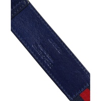 Dolce & Gabbana Men's Blue Cotton Leather Printed Metal Buckle Belt - 85 cm thumbnail