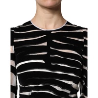 Dolce & Gabbana Women's Black White Zebra A-line Sheath Mini Dress - 42 IT thumbnail