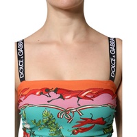 Dolce & Gabbana Women's Multicolor Printed Silk Sleeveless Midi Dress - 46 IT thumbnail