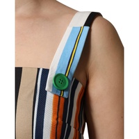 Dolce & Gabbana Women's Multicolor Cotton Stripe Sleeveless Dress - 42 IT thumbnail