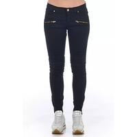 Stretch Denim Biker Jeans with Worn Wash and Multipockets 42 IT Women thumbnail