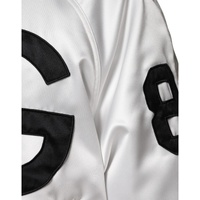 Dolce & Gabbana Men's White Polyester Logo Full Zip Bomber Jacket - 50 IT thumbnail