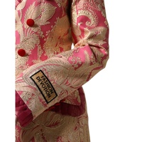 Dolce & Gabbana Women's Pink Gold Jacquard Nylon Coat Blazer Jacket - 40 IT thumbnail