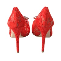 Dolce & Gabbana Women's Red Taormina Lace Crystal Heels Pumps Shoes - 37 EU thumbnail