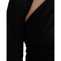 Dolce & Gabbana Women's Black Wool Cutout Asymmetric Long Sleeve Top - 36 IT thumbnail