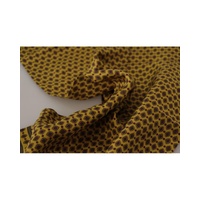 Dolce & Gabbana Men's Yellow Patterned Silk Neck Wrap Fringe Scarf - One Size thumbnail