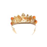 Dolce & Gabbana Gold Brass Multicolor Crystal Sicily Orange Crown One Size Women thumbnail