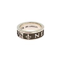 925 Sterling Silver Logo Ring 63 EU Men thumbnail