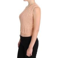 Pink Memories Sleeveless Knitted Cotton Blend Vest Sweater One Size Women thumbnail