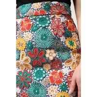 Dolce & Gabbana Women's Multicolor Floral Lace High Waist Mini Skirt - 40 IT thumbnail