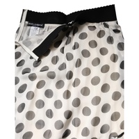 Dolce & Gabbana Women's White Black Polka Dots Knee Length Skirt - 40 IT thumbnail