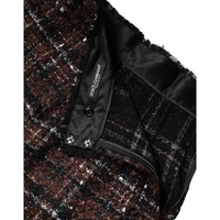 Dolce & Gabbana Women's Multicolor High Waist Tartan Tweed Pencil Cut Skirt - 42 IT thumbnail
