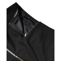 Dolce & Gabbana Women's Black Virgin Wool High Waisted Mini Skirt - 40 IT thumbnail