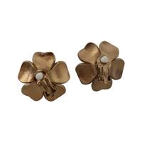Floral Motif Dolce & Gabbana Earrings with Shimmering Crystals and Faux Pearl One Size Women thumbnail