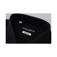 Classic Black Cotton Dress Shirt 37 IT Men thumbnail
