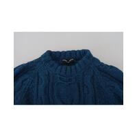 Blue Crewneck Pullover Sweater with Logo Details 44 IT Men thumbnail