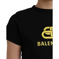 Balenciaga Women's Black Cotton Logo Crew Neck Short Sleeves T-shirt - L thumbnail